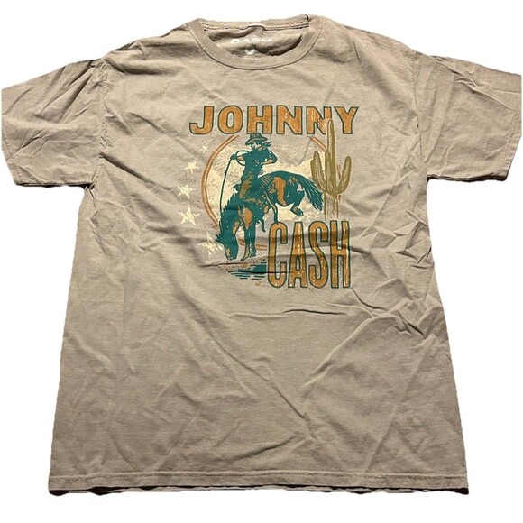 Johnny Cash Cowboy Desert Graphic T-Shirt Men’s Small Country Music Tee NWOT - Picture 1 of 3